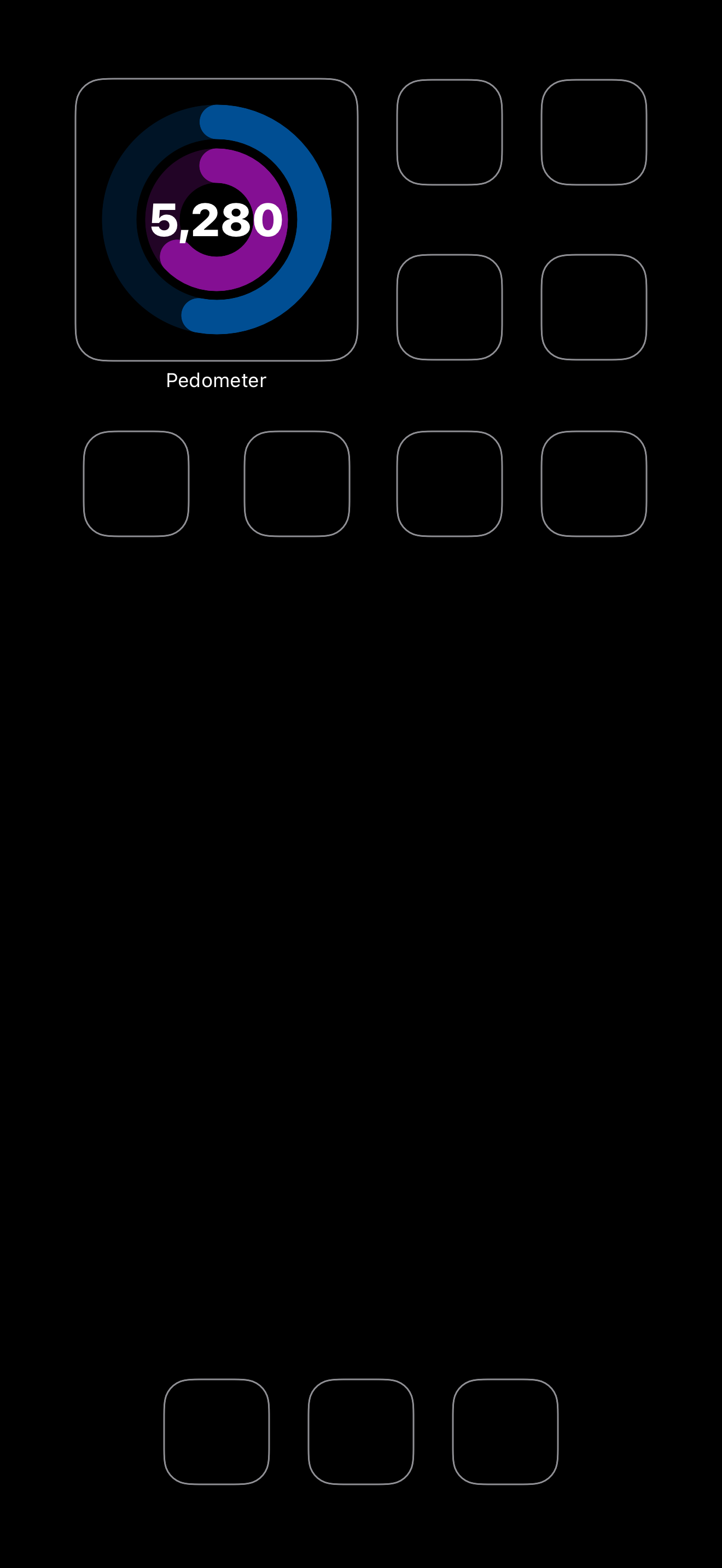 Pedometer Plus Home Screen widget on iPhone