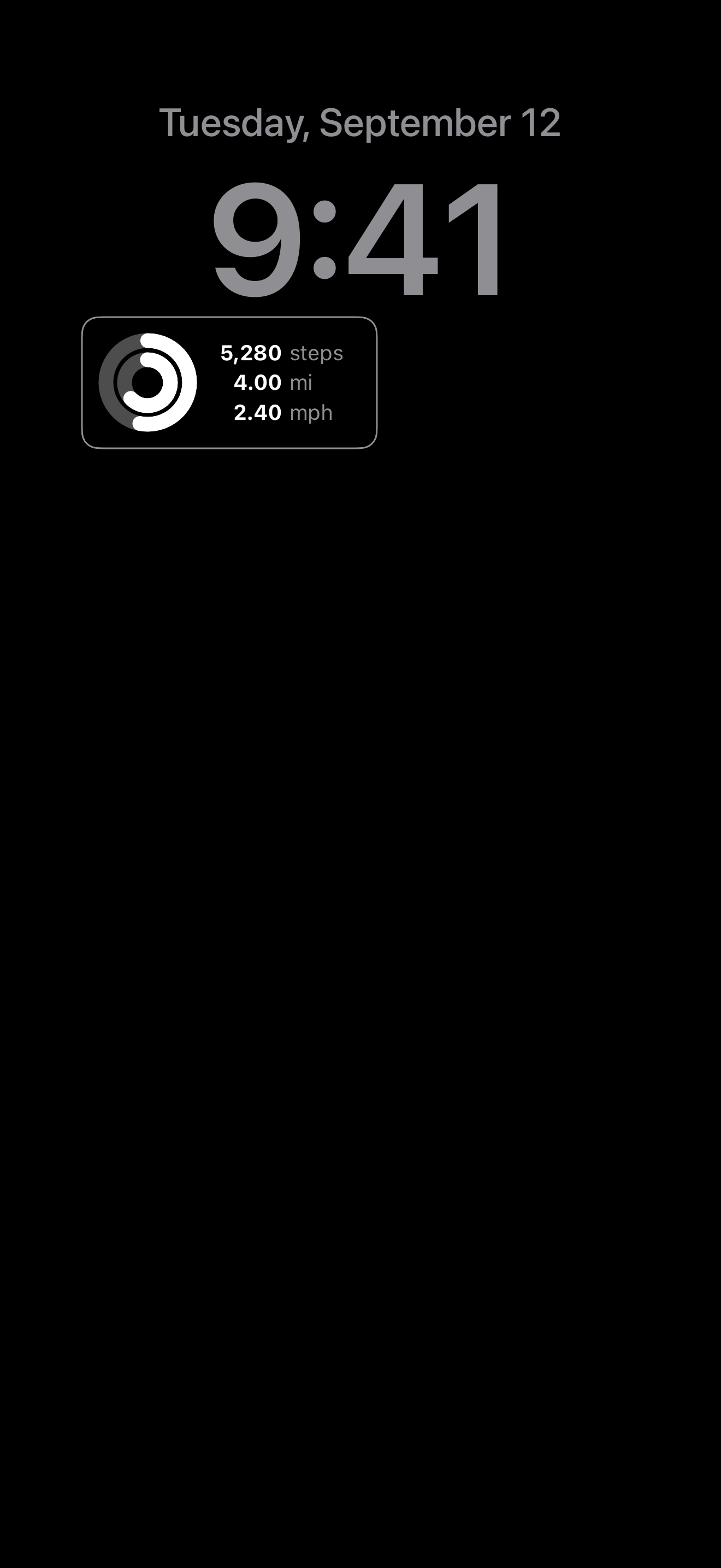 Pedometer Plus Lock Screen widget, day style