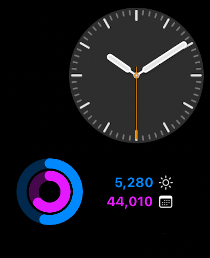 Modular Compact watch face with steps complication